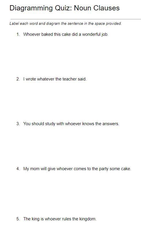 Label and diagram each sentence (5 total)-example-1