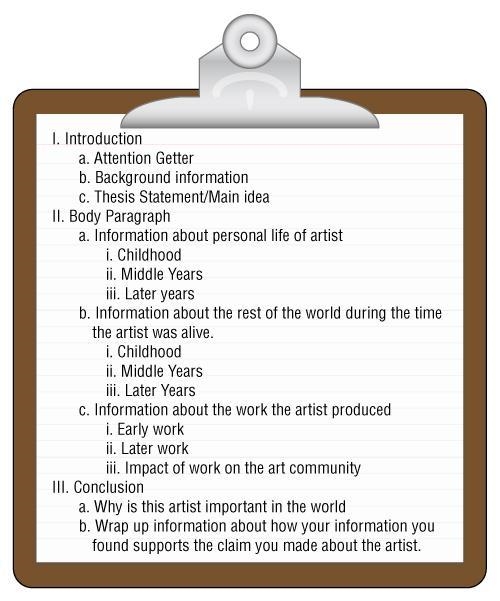 Create a report on any artist. Should be at least 200 words. It should be organized-example-1