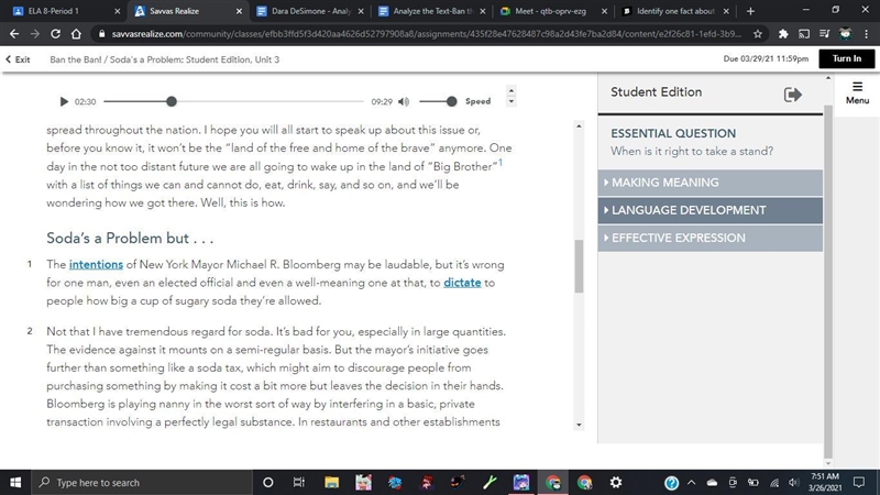 Identify one fact about mayor Bloomberg and the soda ban that both authors cite. Note-example-3