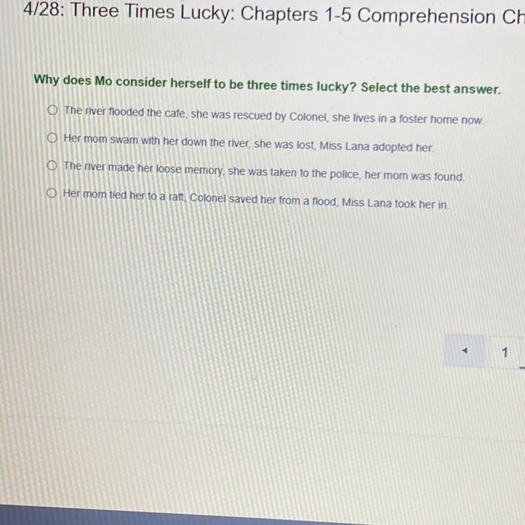 Help, on the book Three Times Lucky.-example-1