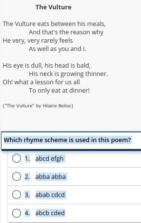 Which rhyme scheme is used for this poem-example-1