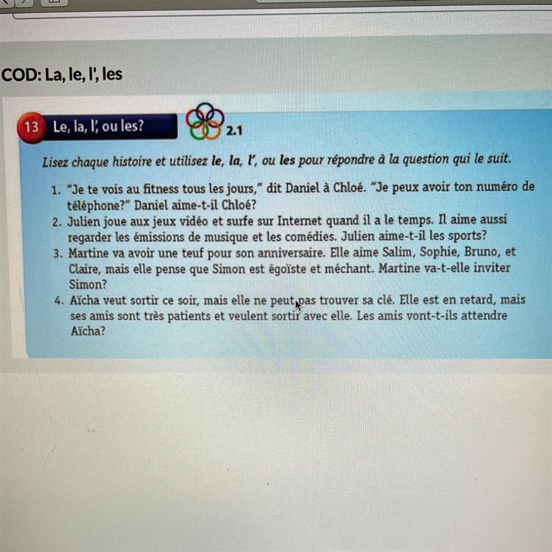 Please fill in the blanks. NO LINKS 1. ll ___ aime. 2. ll ___ ___ aime ___. 3. Il-example-1