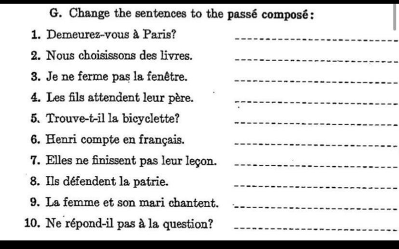 Can you please help me write these sentences in past tense pleaseee in French-example-1