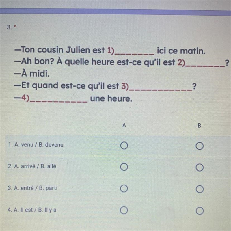 Complete The following dialogues by filling in each blank with the appropriate option-example-1