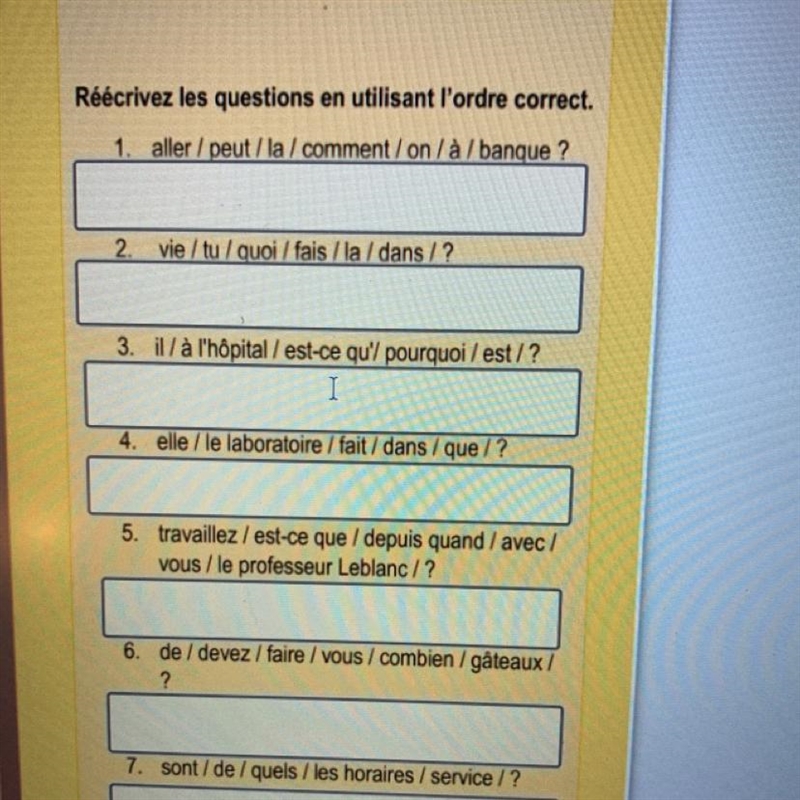 Réécrivez les questions en utilisant l'ordre correct.-example-1