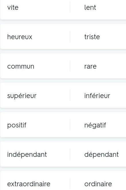 Write 10 words and their opposite in French​-example-1