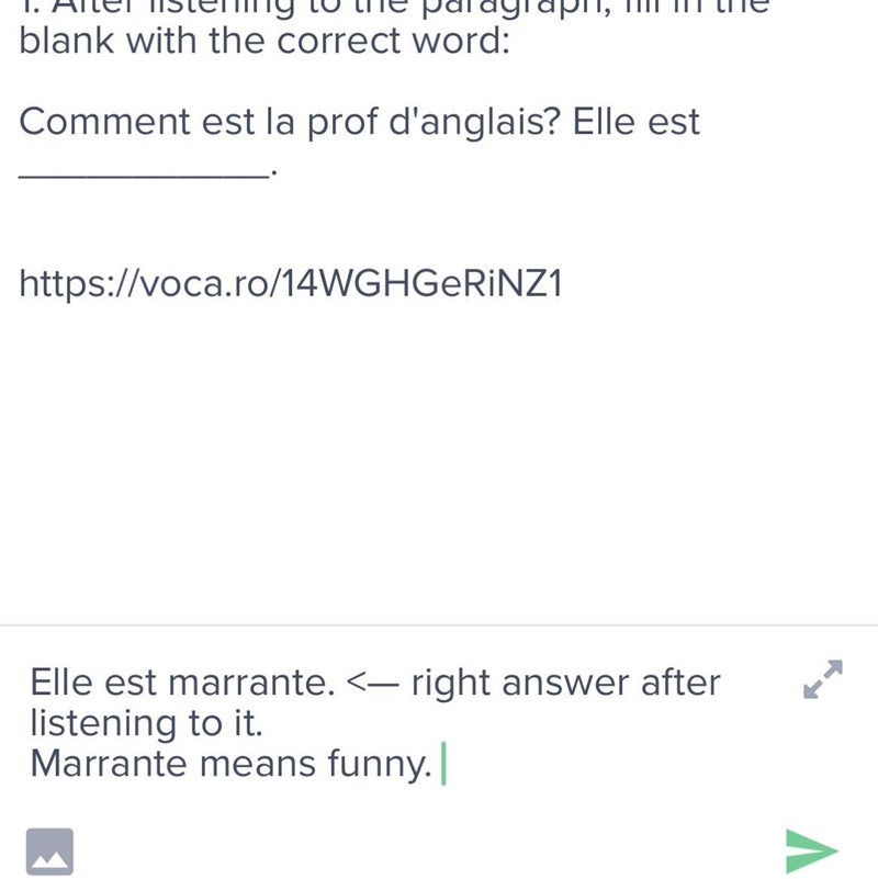 1. After listening to the paragraph, fill in the blank with the correct word: Comment-example-1