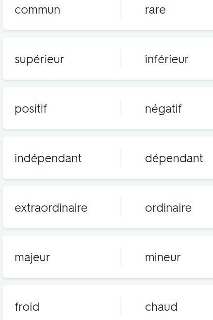 Write 10 words and their opposite in French​-example-2