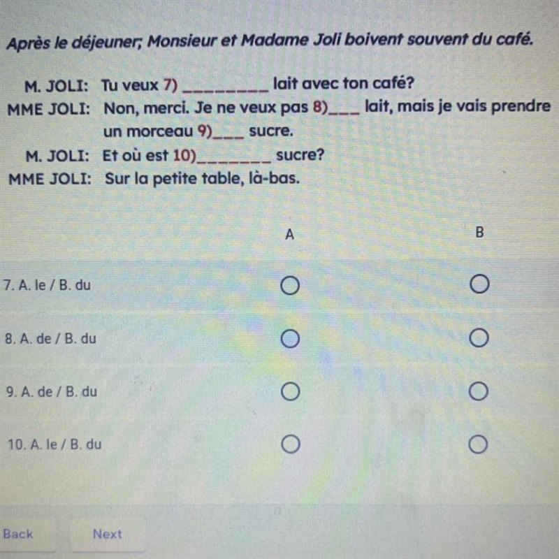 Complete the dialogues by selecting the appropriate words or expressions.-example-1