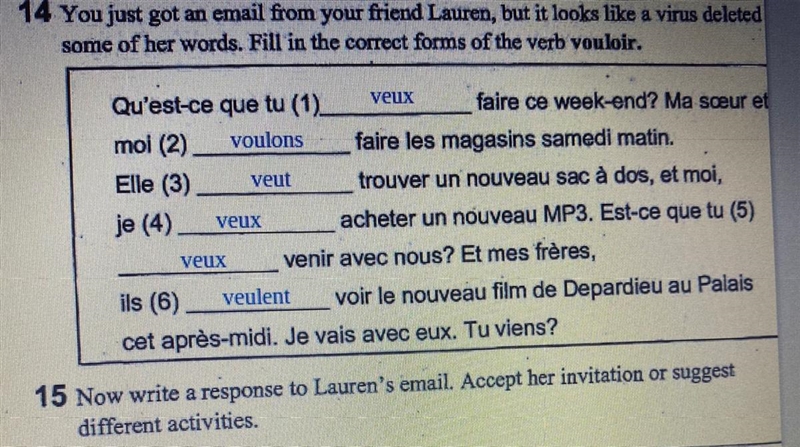 HELP!! FRENCH; NEED HELP ON THE LAST ONE. HAS TO BE LENGTHY.-example-1