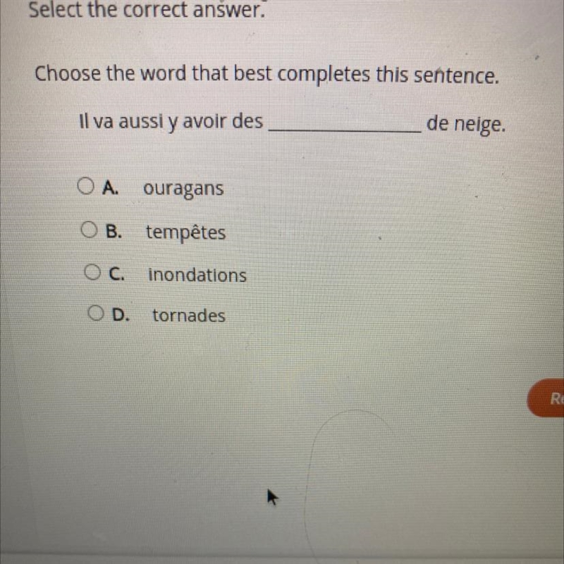 Select the correct answer. Choose the word that best completes this sentence. Il va-example-1