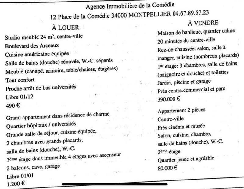 Quel logement n'est pas dans un immeuble? Donnez deux caractéristiques uniques de-example-1