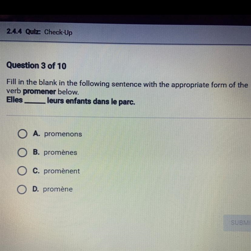 Fill in the blank in the following sentence with the appropriate form of the verb-example-1