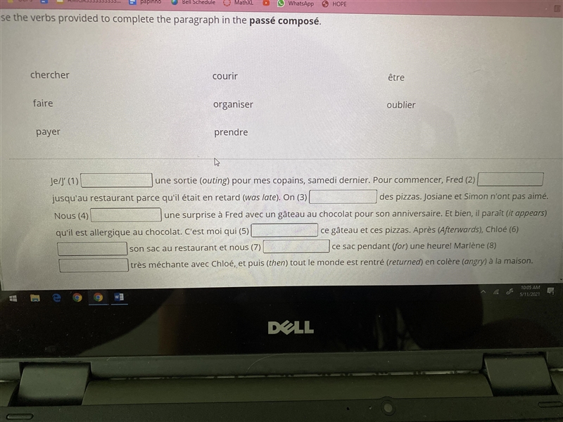 Please help me with my french homework on past tense (No links)-example-1