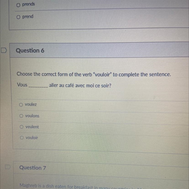 Choose the correct form of the verb "vouloir" to complete the sentence. Vous-example-1