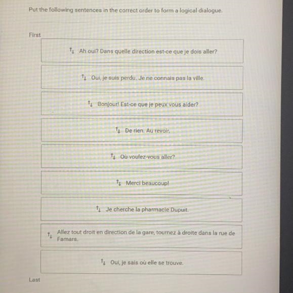 Put the following sentences in the correct order to form a logical dialogue-example-1