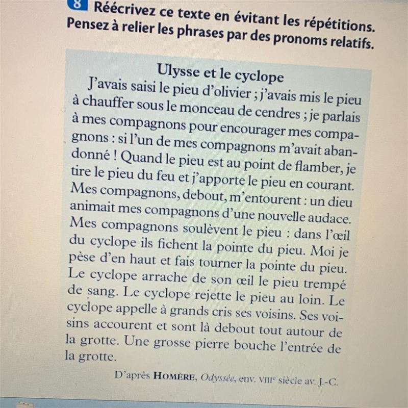 Bonsoir vous pouvez m’aider : 8 Réécrivez ce texte en évitant les répétitions. Pensez-example-1