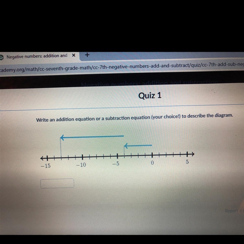 Write an addition equation or a subtraction equation (your choice!) to describe the-example-1