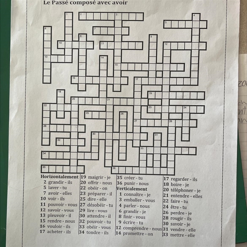 I NEED HELP!! Does anyone know how to do this French crossword???-example-1