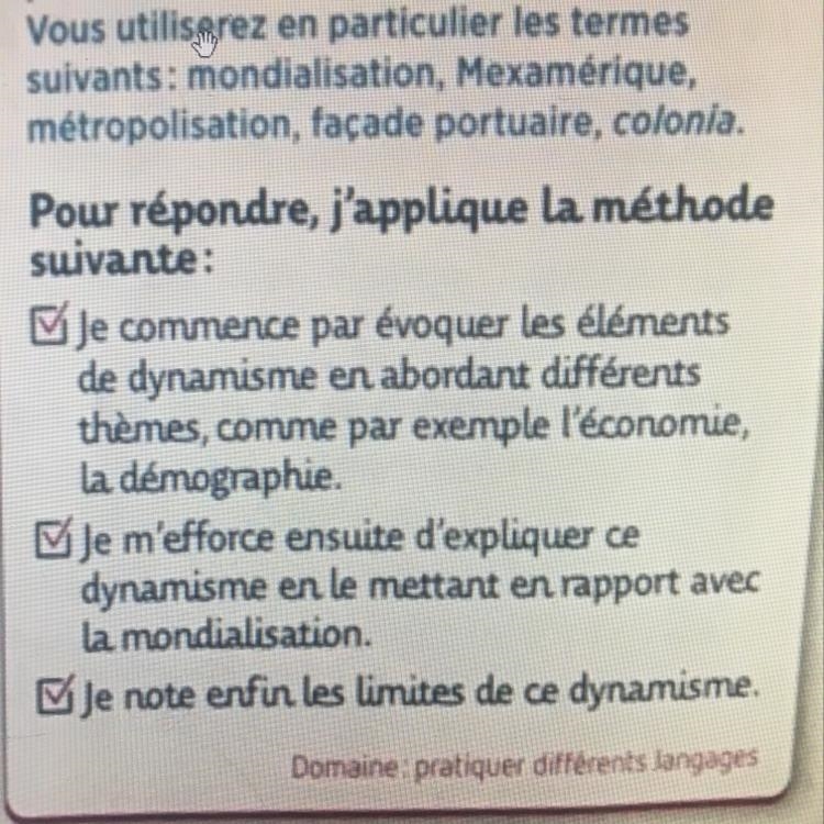 Bonjour, il faut rédigez un texte pour évoquer le dynamisme de la Sun Belt. Il faut-example-1