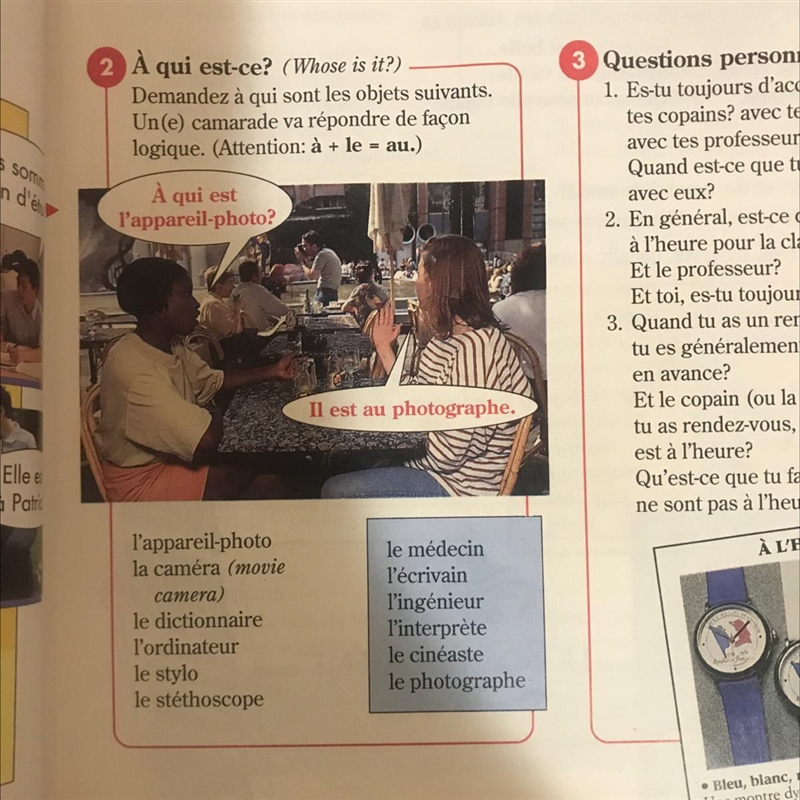 I need help with “À qui est-ce?”-example-1