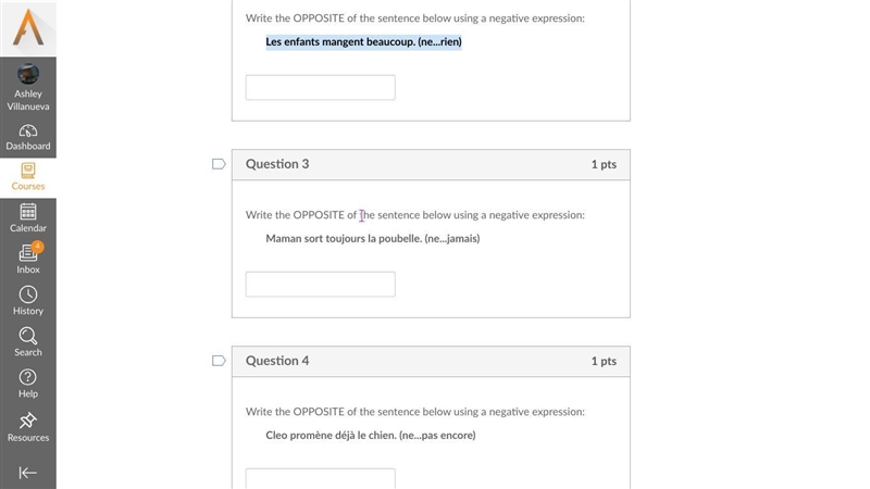 Answer the questions in the picture. ONLY ANSWER IF YOU KNOW FRENCH!!! Will report-example-1