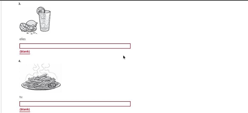 Qu'est-ce que vous prenez? Fill in the blanks Activity Use the cues provided and the-example-2