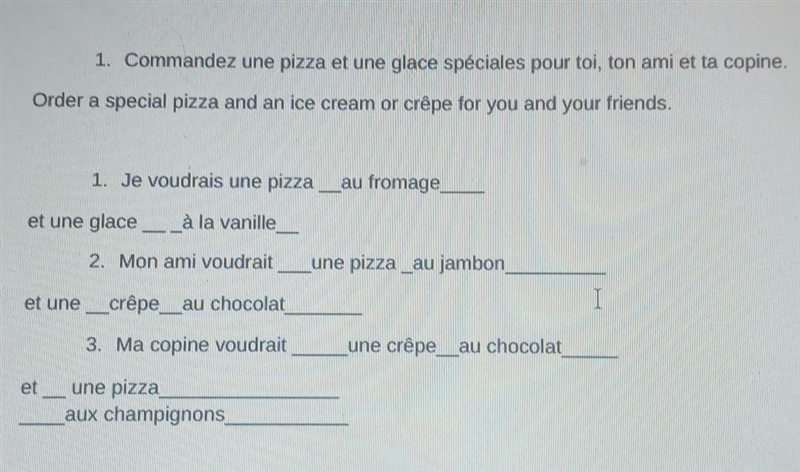 French Native Speaker help me. I just need to know if this is correct. Thanks ! ​-example-1