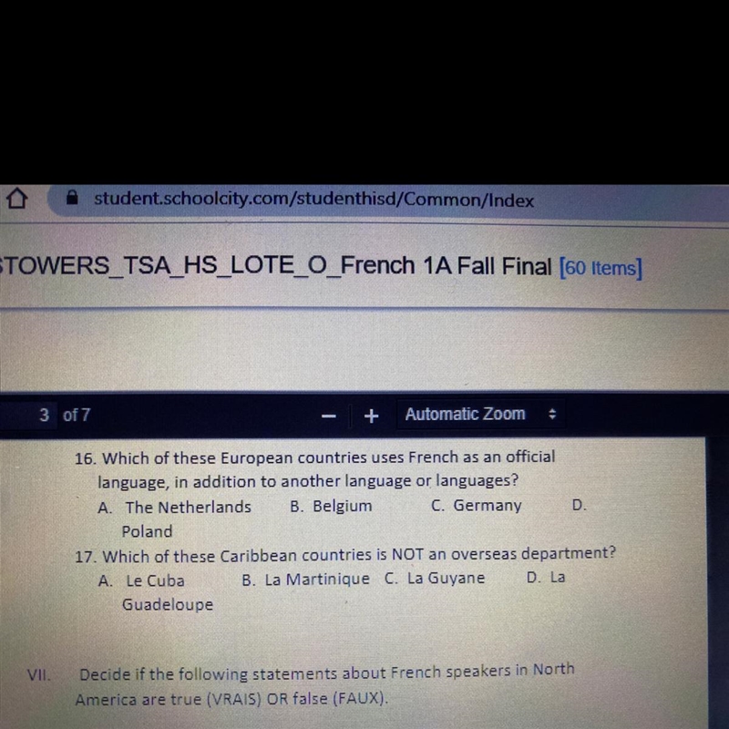 Please I need help taking french final 16 & 17-example-1