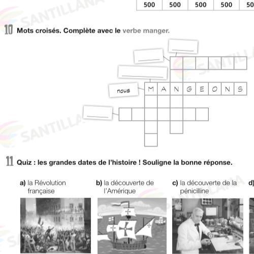 Mots croisés. Complete avec le verbe manger. Merci-example-1