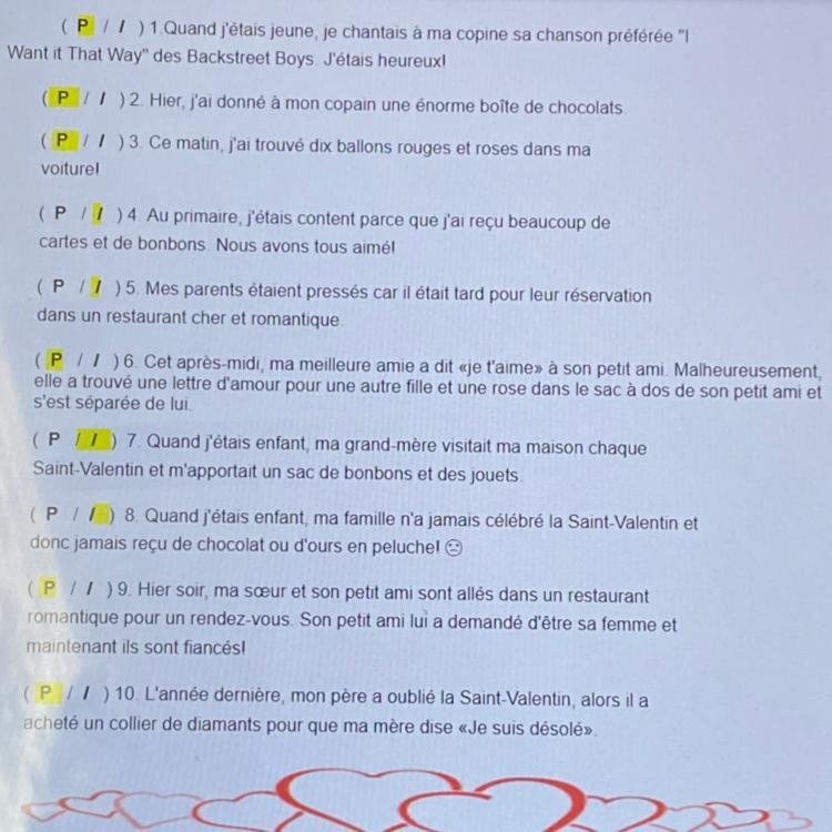 Can someone tell me which of the sentences are passé compose or imparfait?-example-1