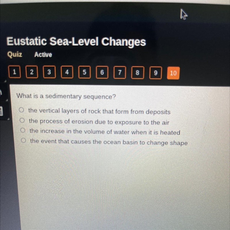 What is a sedimentary sequence? the vertical layers of rock that form from deposits-example-1