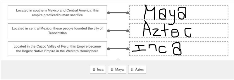 Match the civilization with its description-example-1