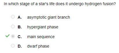 In which stage of a stars life does it undergo hydrogen fusion?-example-1