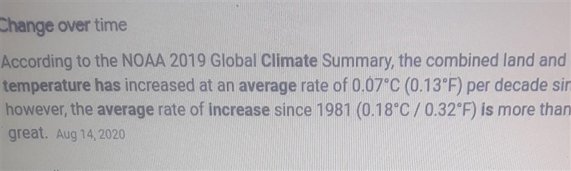 The average temperature on earth has changed through the course of earth history true-example-1