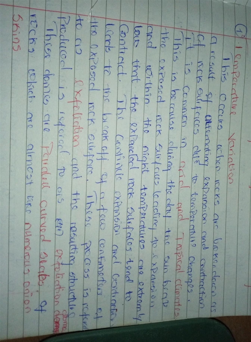 What is mechanical weathering explain each factors 1. temperature 2. sea water 3. pressure-example-1