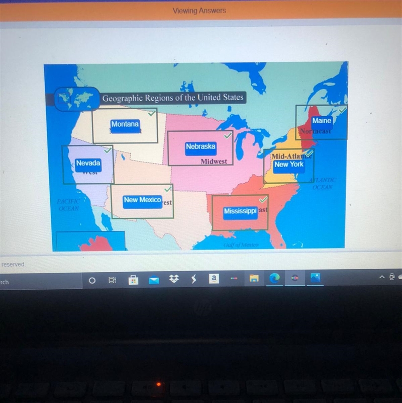 Identify the geographic region that each state belongs to. -Montana -New York - Mississippi-example-1