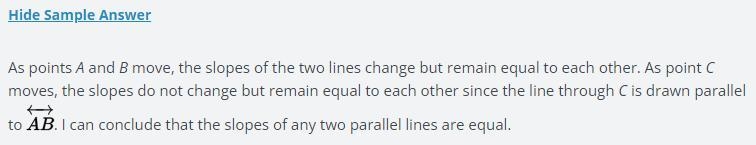 How does the slop of AB compare with the slope of the parallel line as you move points-example-1