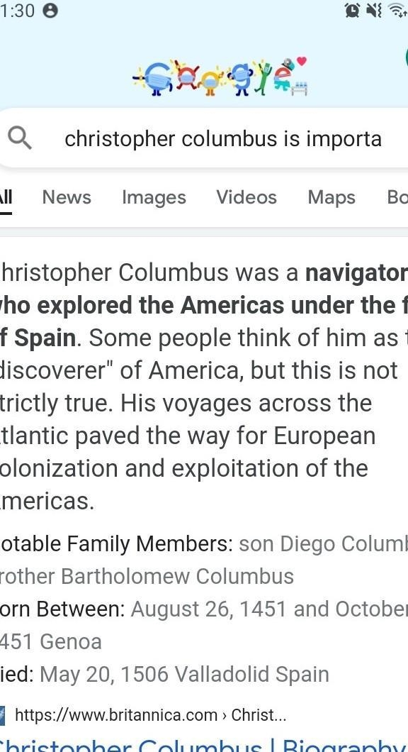 Christopher Columbus is important to learn about beacuse_______ Question 2 options-example-1