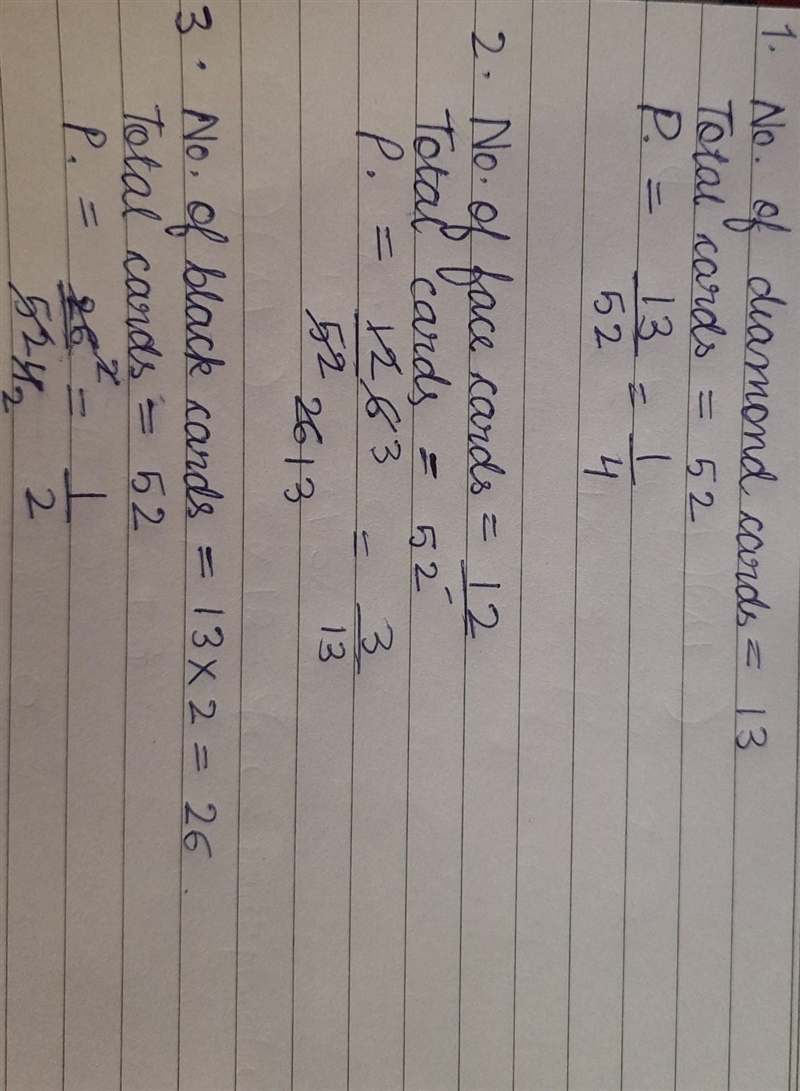 a card is drawn from a well shuffled pack of 52 playing card.Find the probability-example-1