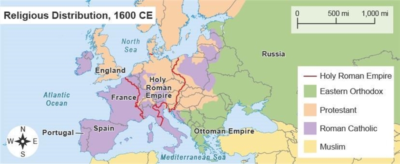 Review the map. Which statement best describes the Holy Roman Empire at the start-example-1