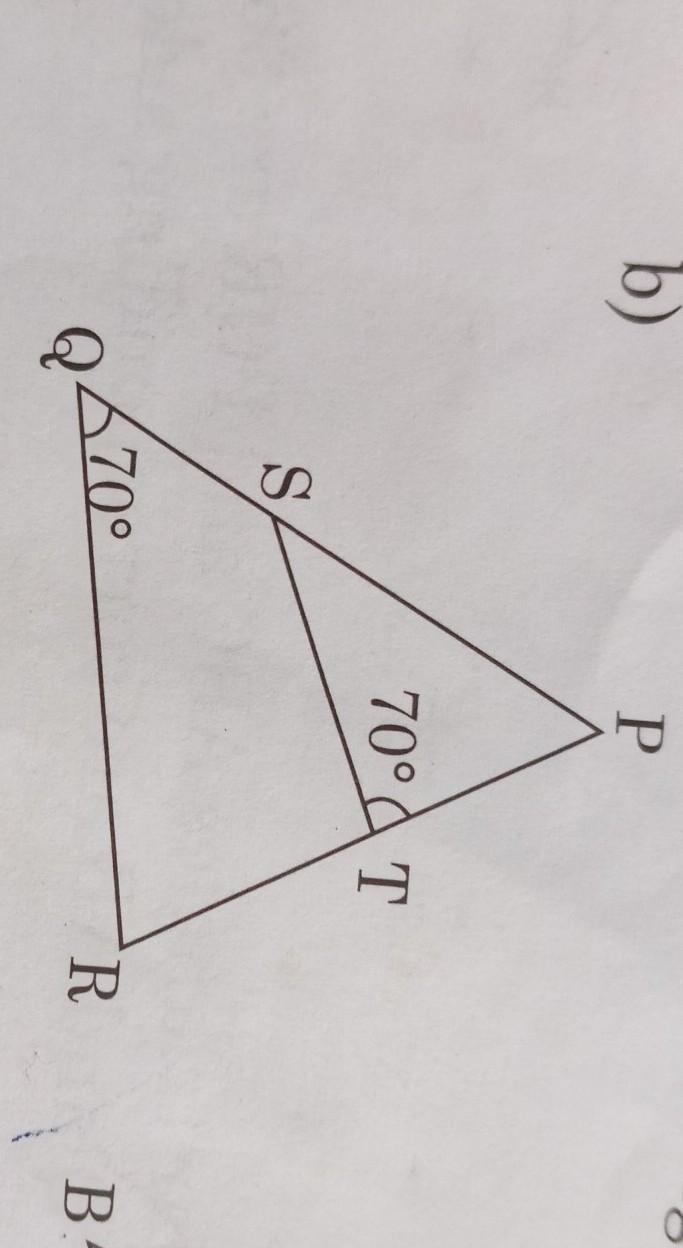 Using symbols ~, write the pair of similar triangle with reason​-example-1