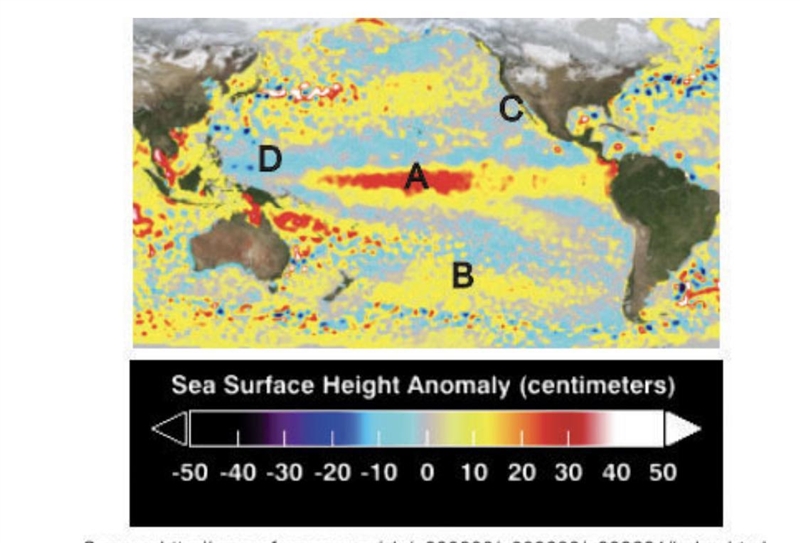 The picture below shows the satellite image of ocean surfaces on Earth at Locations-example-5