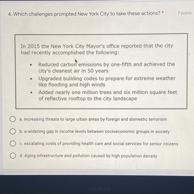 4. Which challenges prompted New York City to take these actions? * In 2015 the New-example-1