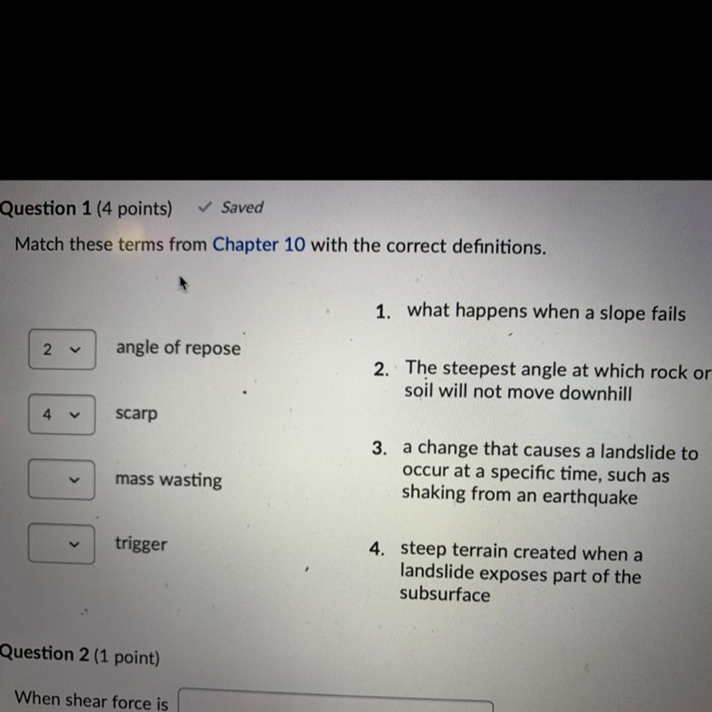 Match these terms from chapter 10 with the correct definition-example-1