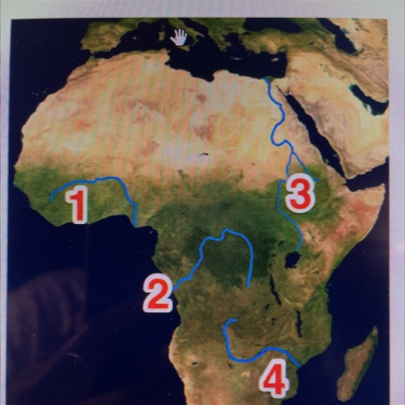 The Congo River is represented by the number 2 on this map. Using your knowledge of-example-1