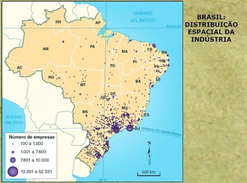 Sobre a industrialização brasileira, observe o mapa que segue e identifique a opç-example-1