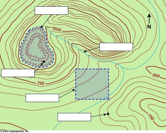 Label the following topographic map. Click on a label below the map to select it, and-example-1