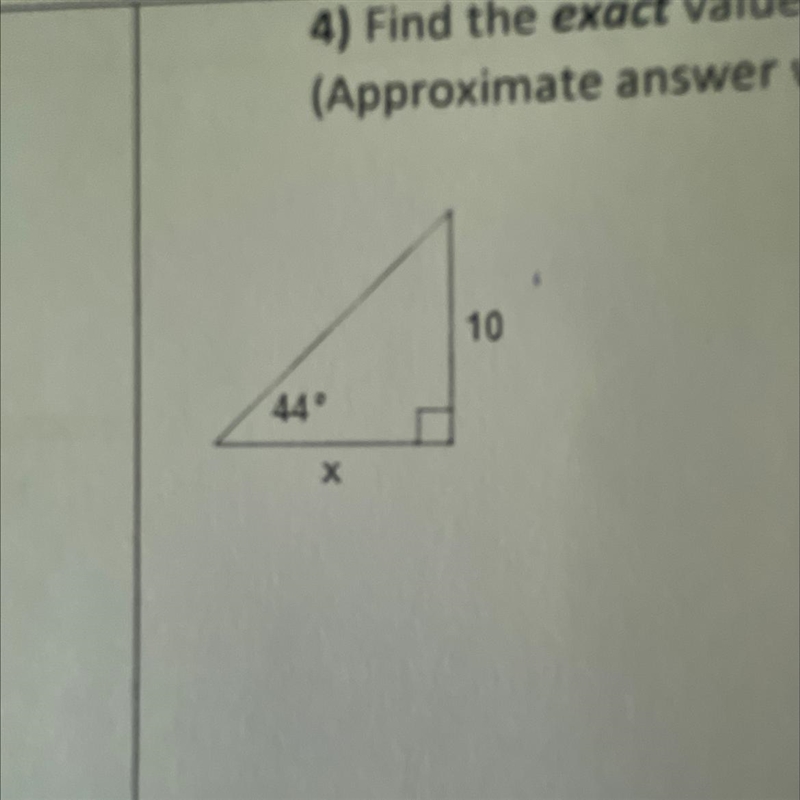 Find the exact value of x-example-1