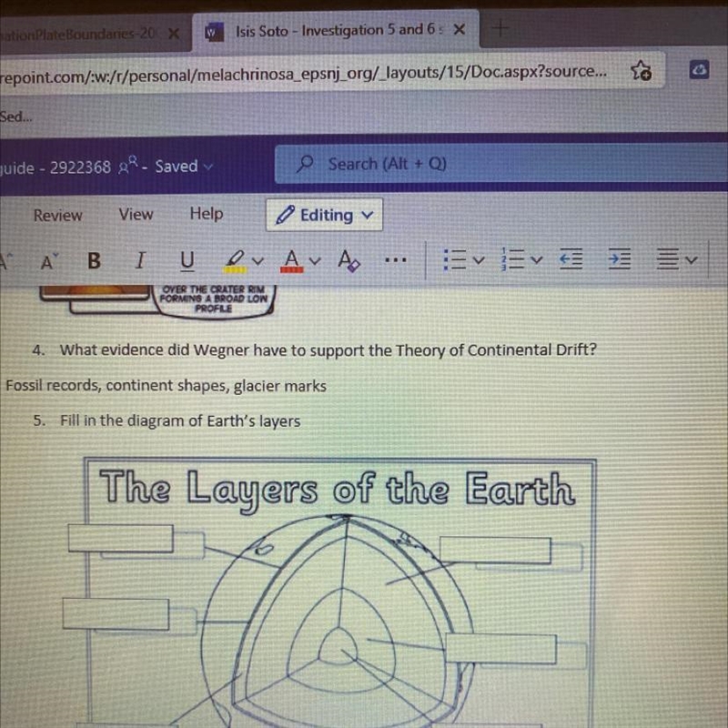 What are the earth layers-example-1